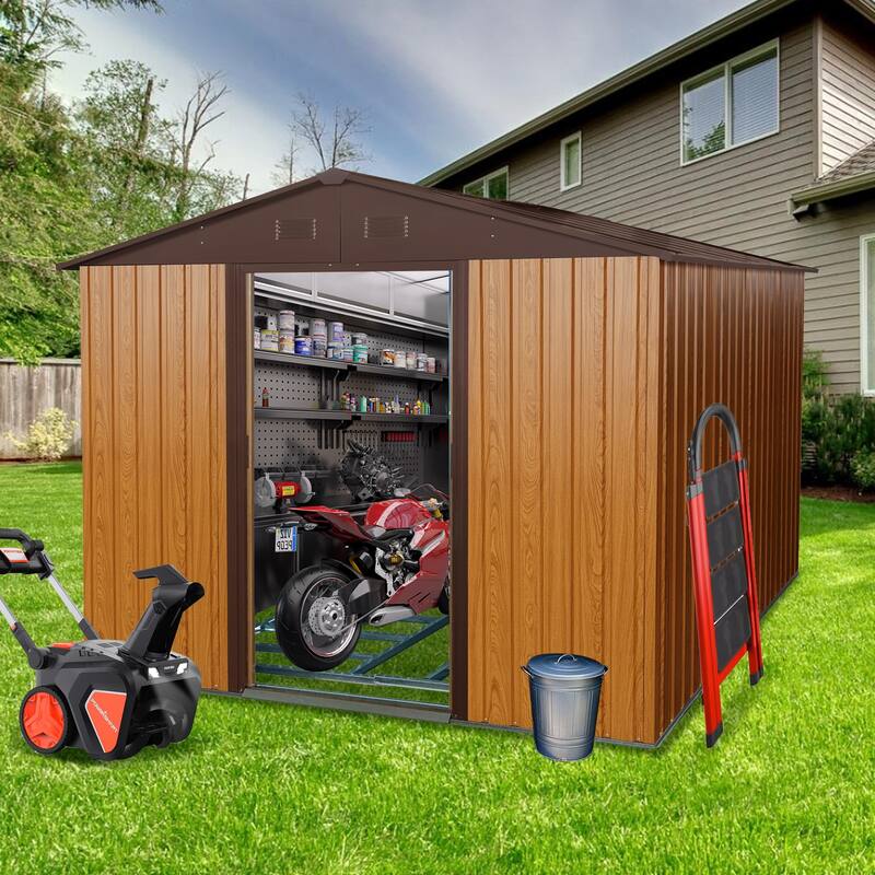 FD 10ft x 8ft Outdoor Metal Storage Shed