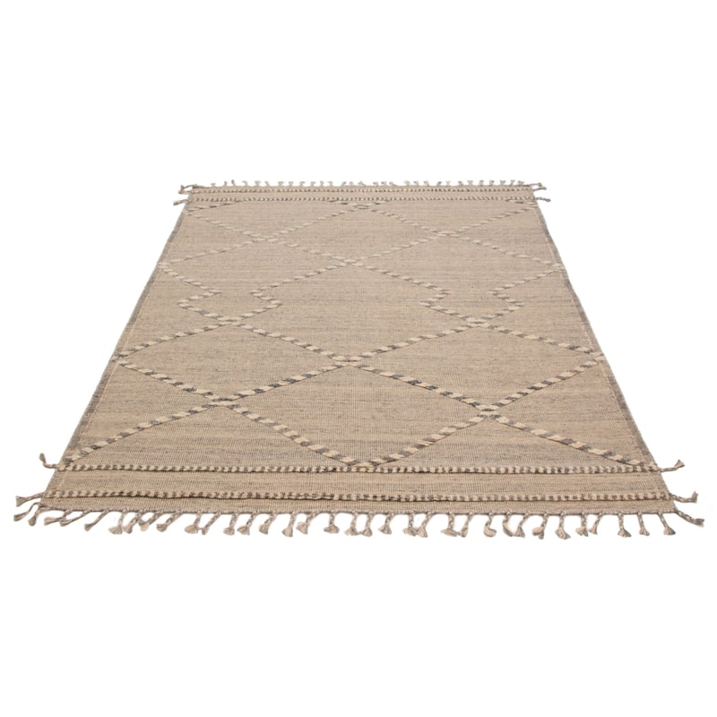 ECARPETGALLERY Hand-knotted Tangier Light Grey Wool Rug - 8'3 x 10'1