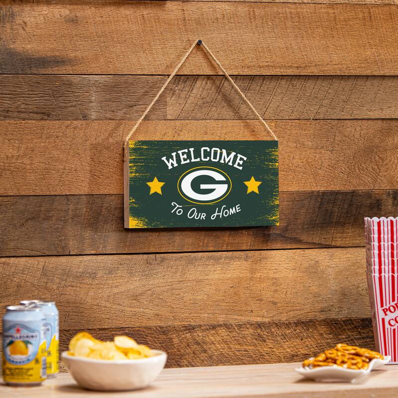 Green Bay Packers Wooden Door Decor Wall Sign - Multi-Color - 6 x 11