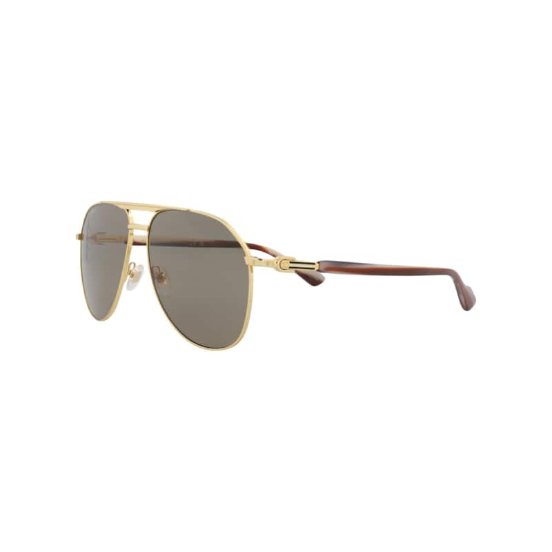 Gucci Aviator-Frame Metal Sunglasses