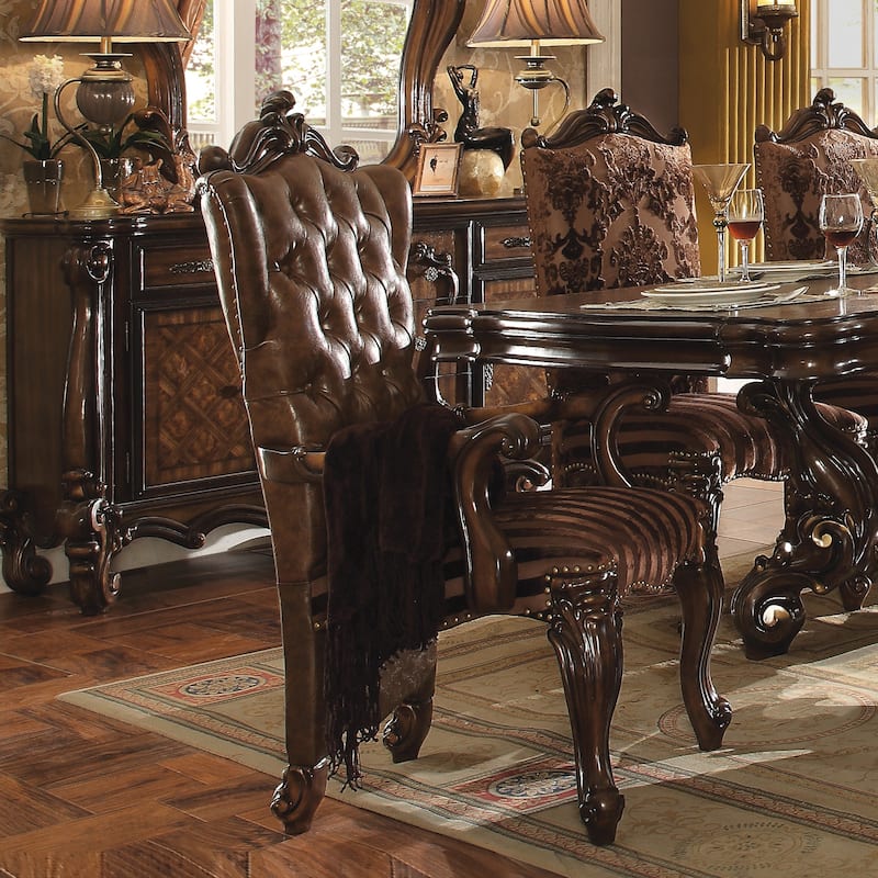 Arm Chair with Nailhead Trim (Set of 2) - Light Brown