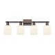 preview thumbnail 54 of 137, Innovations Lighting Downtown Urban - Bridal Veil - 4 Light 32" Bath Vanity Light Gloss White/Oil Rubbed Bronze
