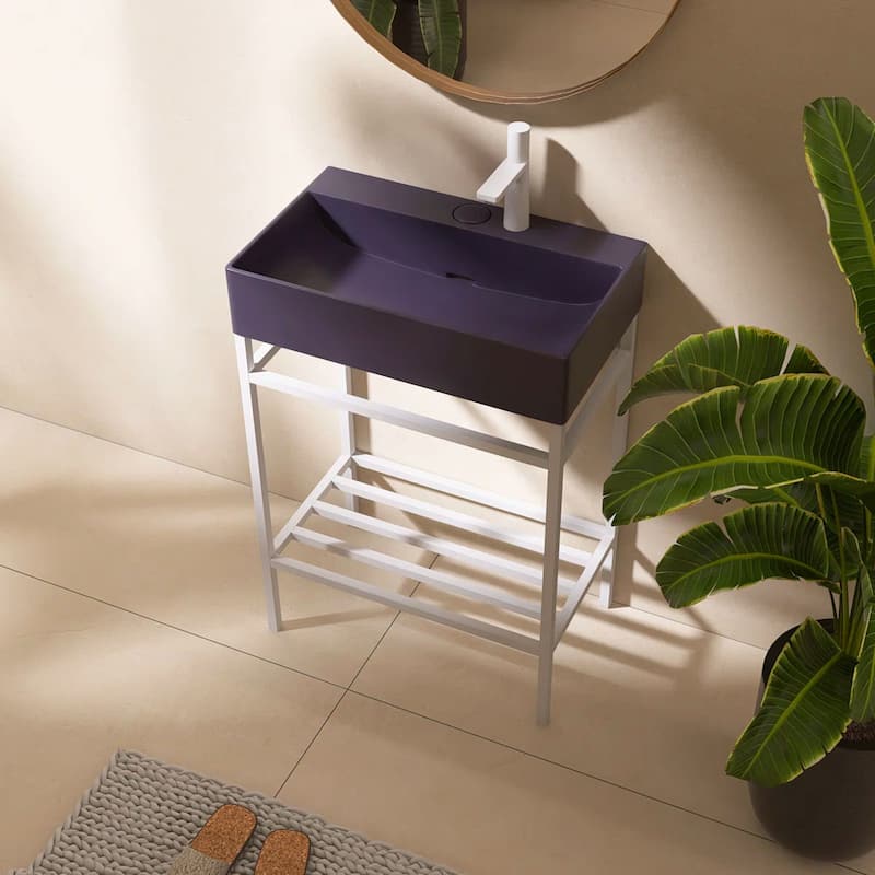 24" Freestanding Bathroom Vanity with Ceramic Sink - 23.62'' x13.98'' x 33.46''