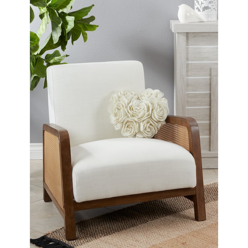 Felt Throw Pillow With Heart Design