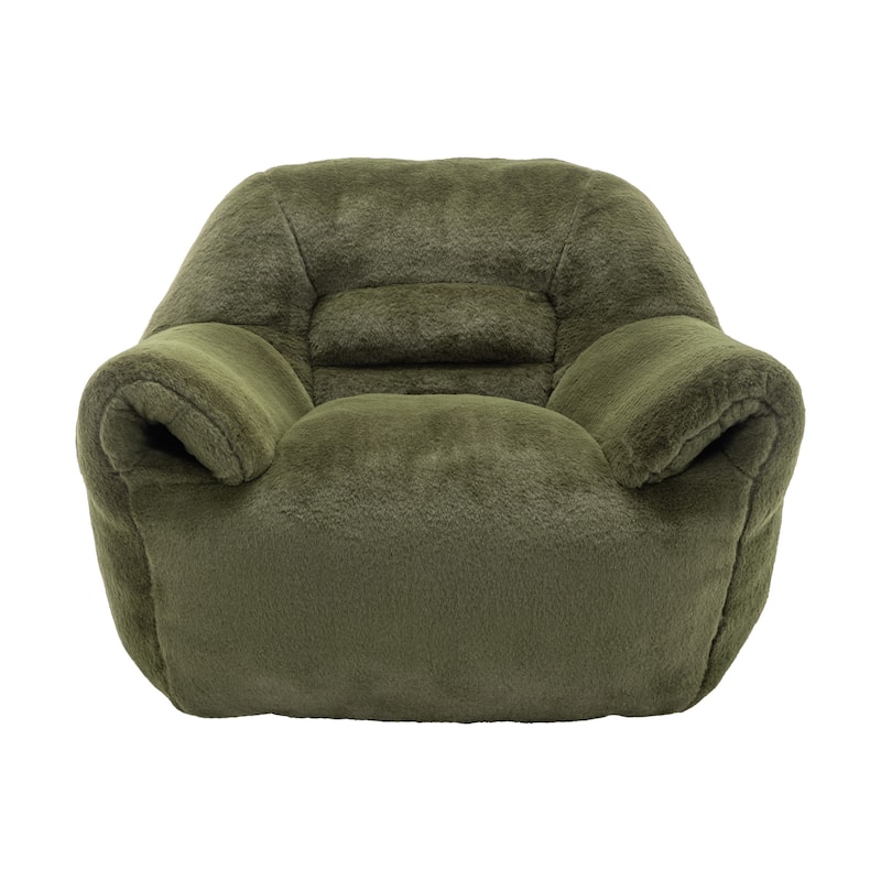 Comfy Bean Bag Sofa With Back Support, Faux Fur Bean Bag Chair For Adults And Kids