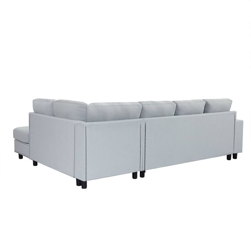 L-Shaped Modular Sectional Sofa with Removable Cushions