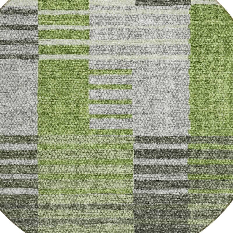 HomeRoots Striped Transitional Rectangle Outdoor Rug
