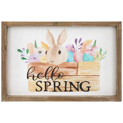 Hello Spring Framed Easter Wall Sign - 11.75" - 7.75"