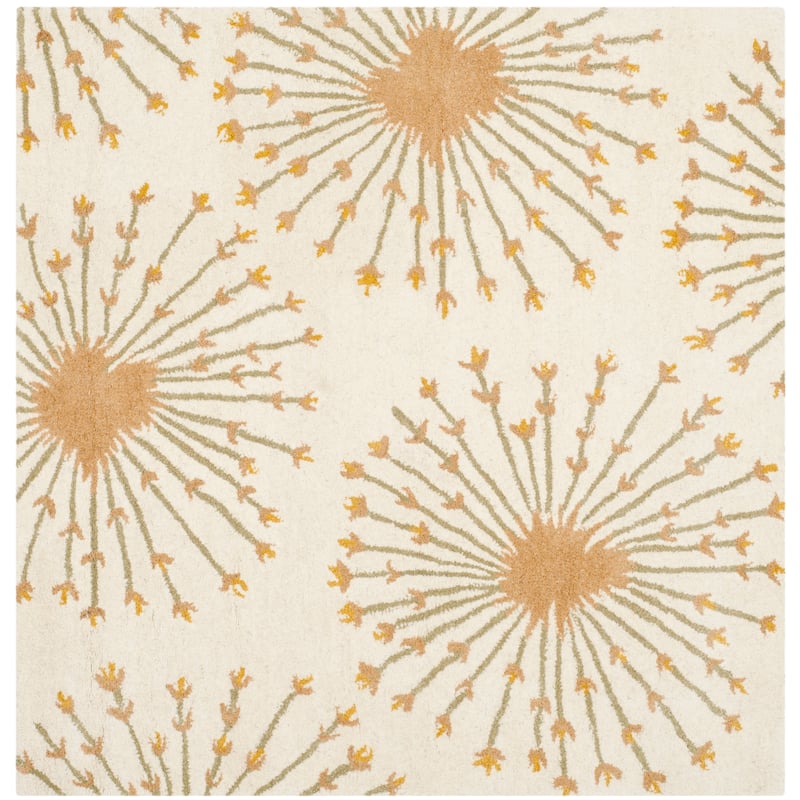 SAFAVIEH Handmade Bella Kieu Wool Rug - 5' Square - Beige/Gold