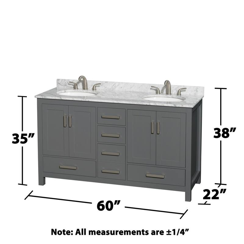 Wyndham Collection WCS141460DUNOM24 Sheffield 60" Free Standing Double