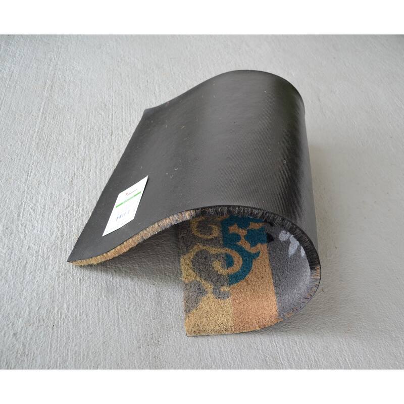 Damask fleur de lis Outdoor Coir Non Skid Doormat