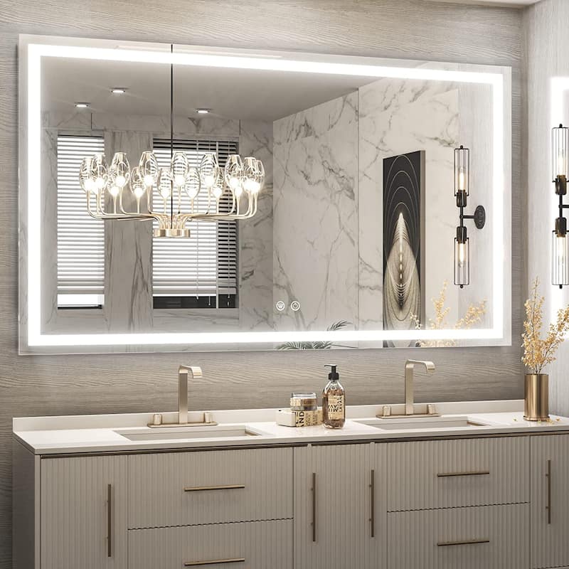 TETOTE LED Bathroom Vanity Wall Mirror, Dimmable and Anti-Fog