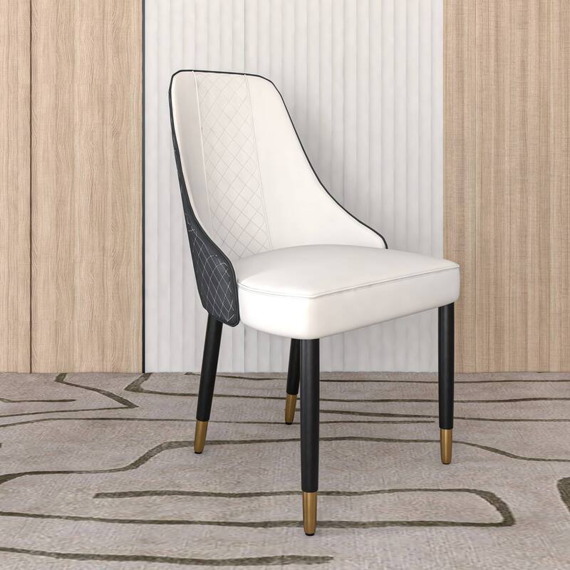 Allure Modern High-back Fabric or Leather Upholstered Accent Dining Chair with Solid Oak Wood Legs (Set of 4)