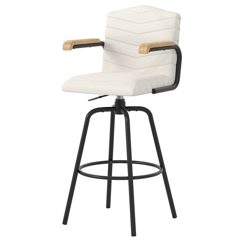 Javlergo Bar Height Bar Chairs Upholstered Bar Stools with Back and Arms Tall Kitchen Island Seating for Home/Commercial Use