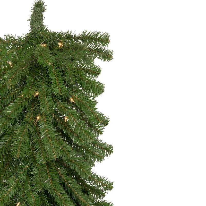 54" Pre-Lit Deluxe Dorchester Pine Artificial Christmas Teardrop Swag Clear Lights