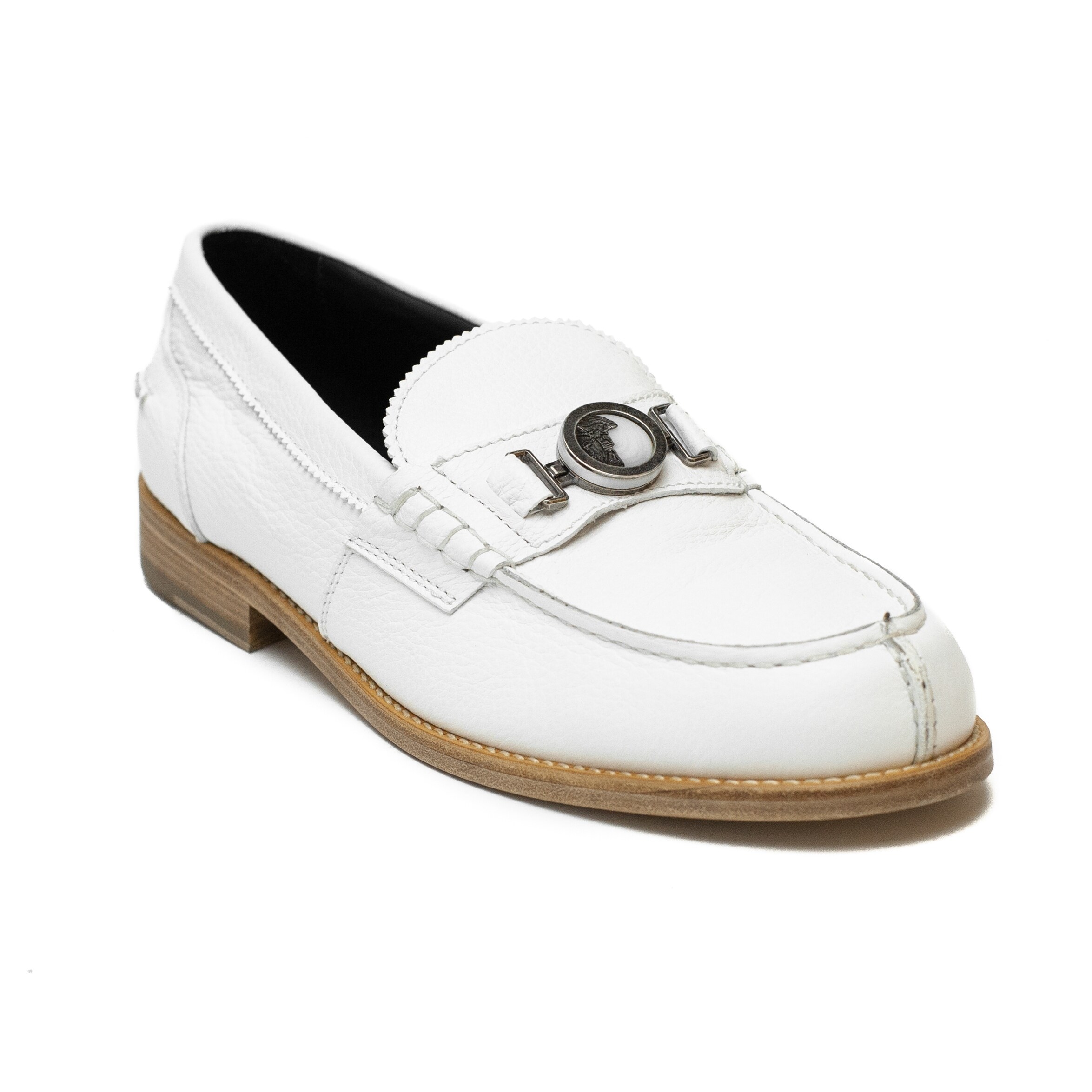 mens white versace loafers