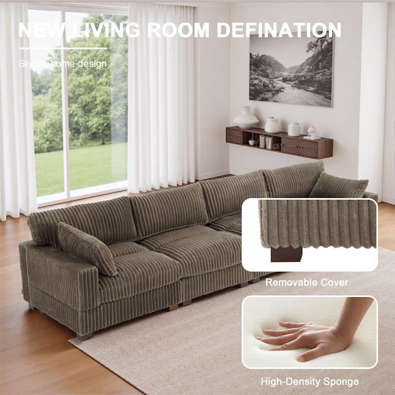 U-shaped Modular Sectional Set Upholstered Sofa Couch