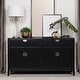 preview thumbnail 2 of 3, 2 Drawers and 4 Doors Wooden Sideboard Buffet with Storage Cabinet in Black