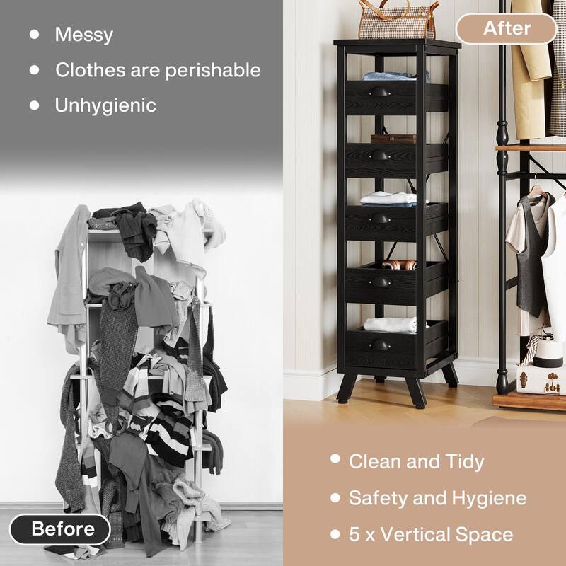 5-Drawer Chest with Metal Knobs