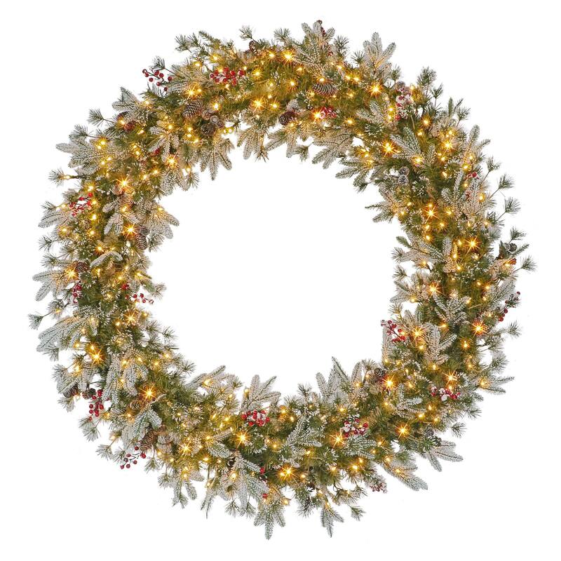 Glittery Pine Artificial Christmas Wreath, 60-Inch, Clear Lights