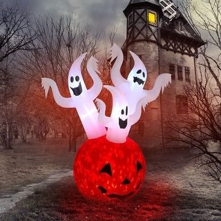 6FT Pumpkin Ghost Decoration with LED Lights - Bed Bath & Beyond - 42367964