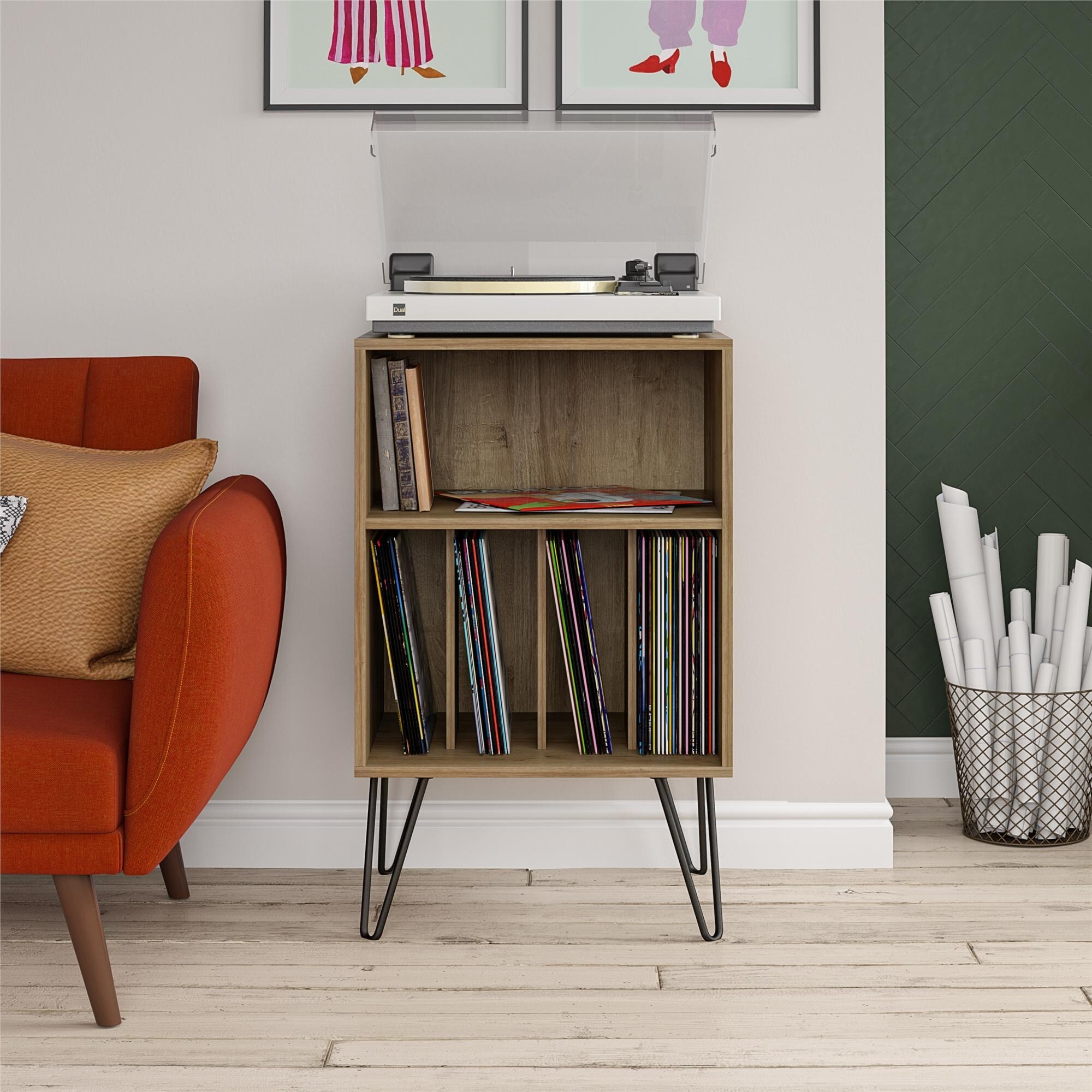 Novogratz Concord Turntable Stand On Sale Overstock 19975838 Natural