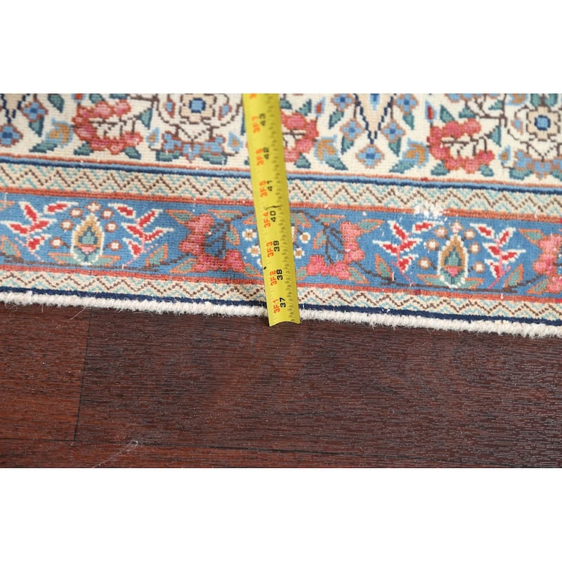 Muted Distressed Paisley Kerman Persian Area Rug Handmade Wool Carpet - 9'8" x 12'6"