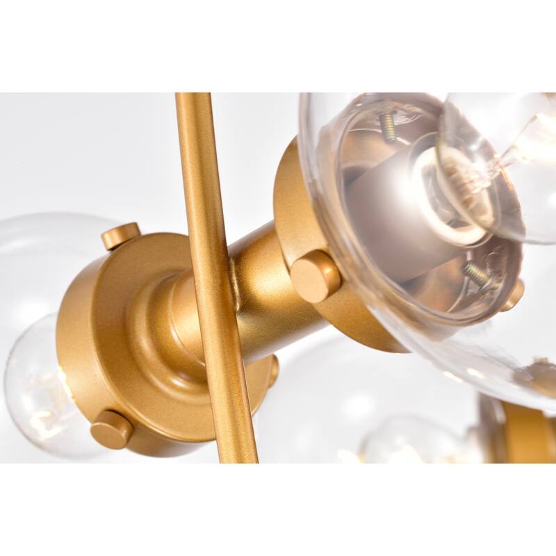 Jayda 6-Light Geometric Metal Frames Semi-Flush Mount with Glass Globe Shades