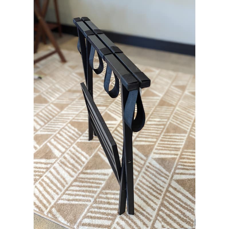Solid Bamboo Folding Luggage Rack
