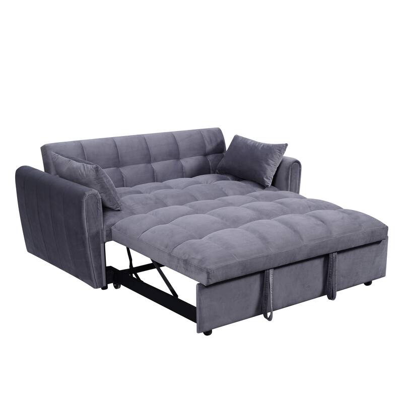 3-in-1 Velvet Sofa Bed - Futon for Small Spaces, Holds 500 lbs