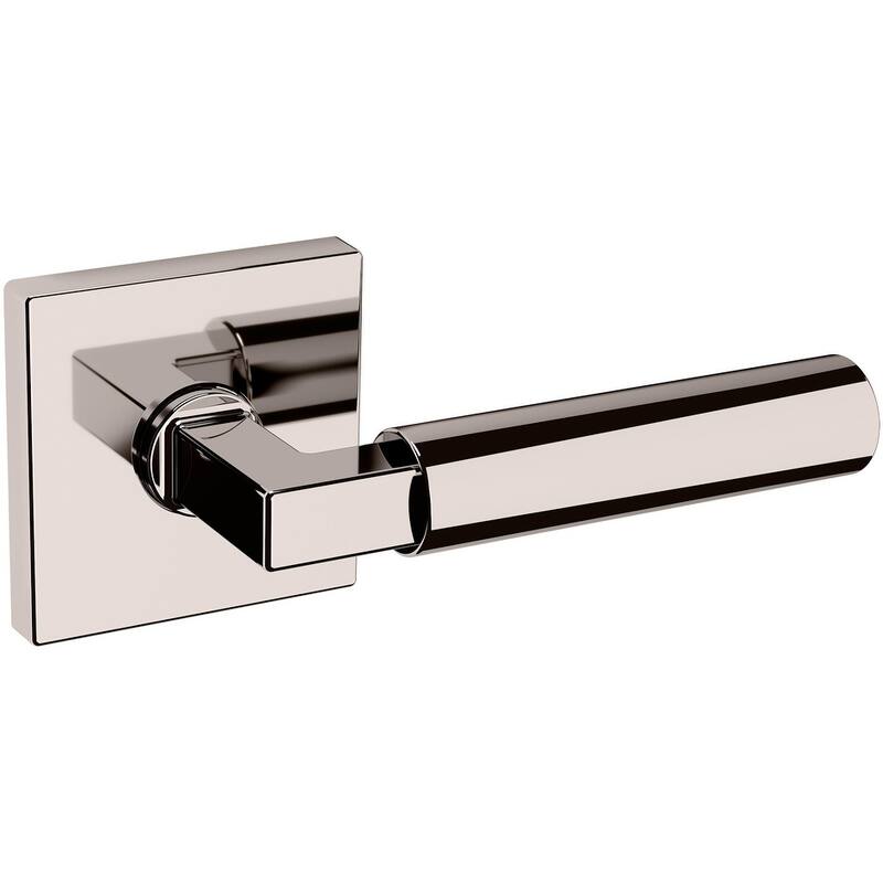 Baldwin L029 Series Passage Door Lever Set with Square Rose from the - Lifetime Polished Nickel
