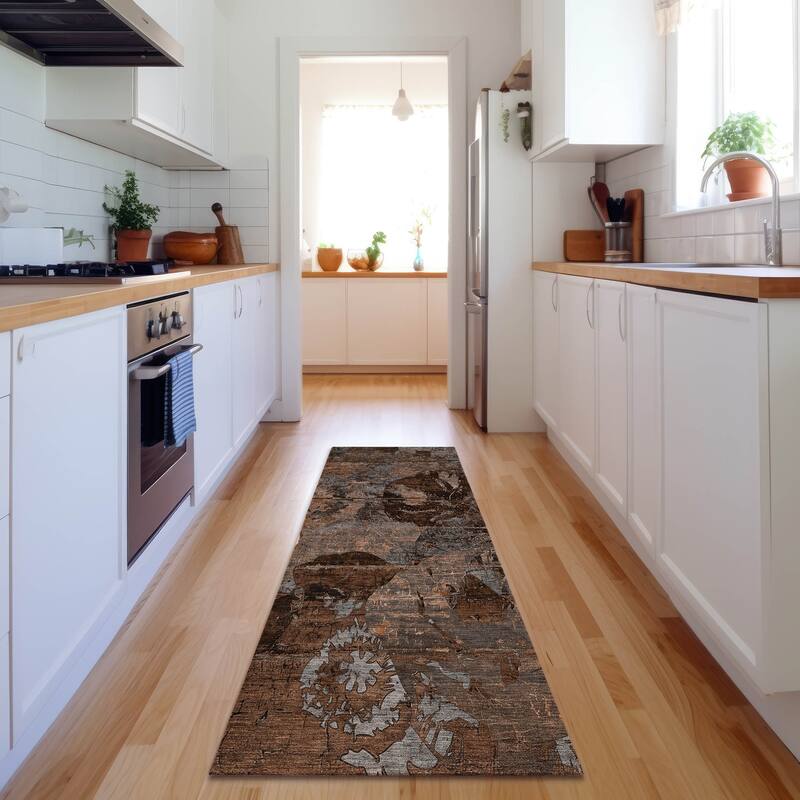 Premium Washable Super Soft Solid Abstract Mayfield Rug - Terracotta - 2' 3" x 7' 6" - Runner