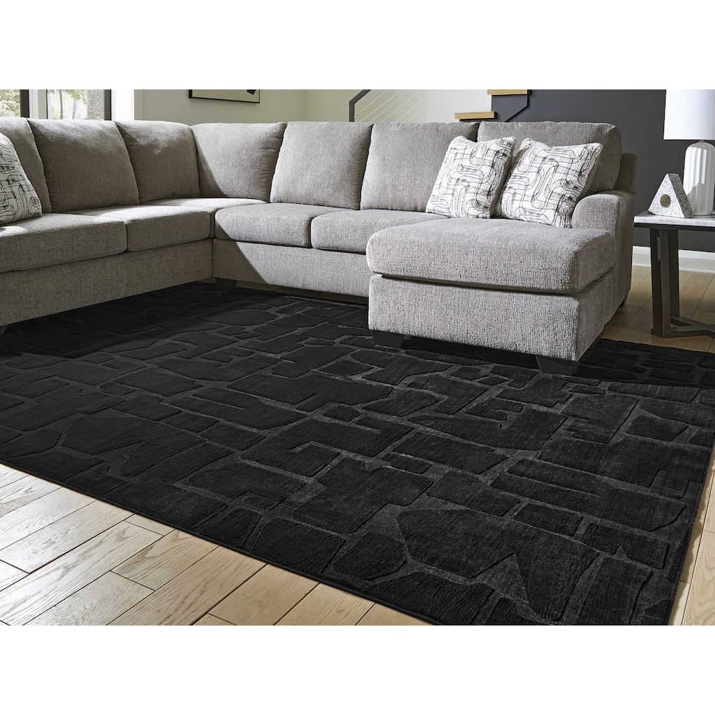 Signature Design by Ashley Gibbswell Black Washable Area Rug
