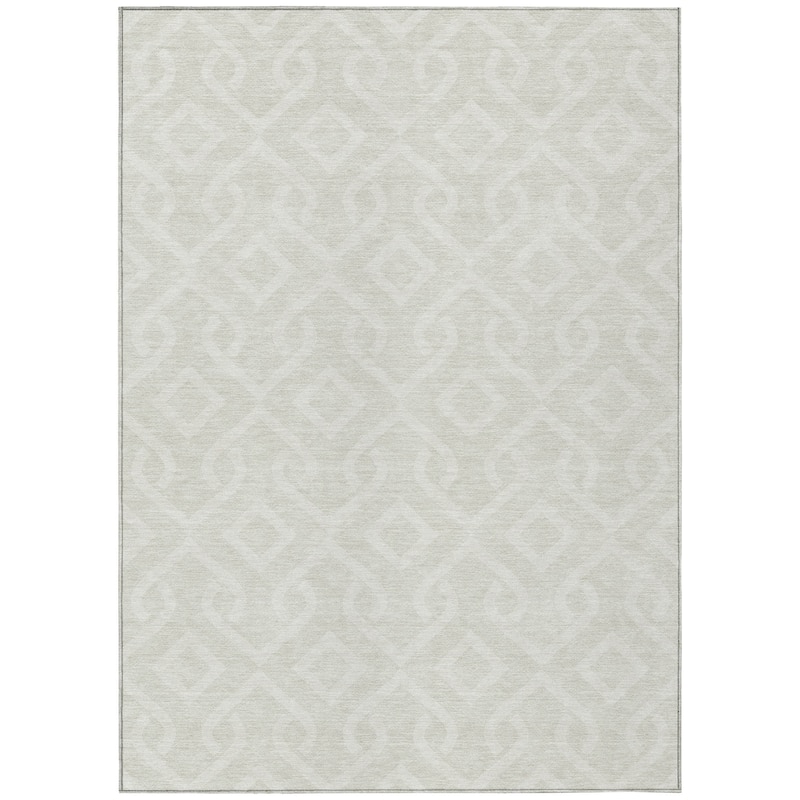 Machine Washable Indoor/ Outdoor Chantille Scroll Trellis Rug