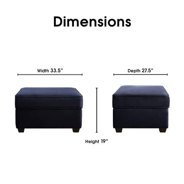 Serta Olin Storage Ottoman with Lid, Contemporary Design, Hinged Lid ...