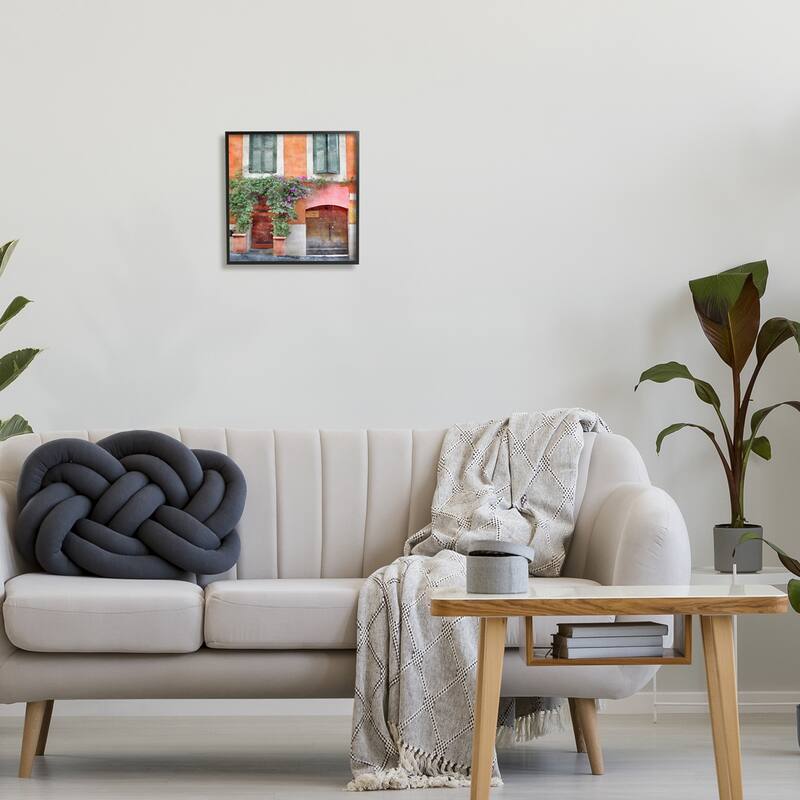 Stupell Floral Building in Italy Framed Giclee Art Design by LSR Design Studio