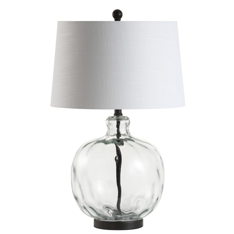Lavelle 26.5" Glass/Metal LED Table Lamp, Clear/Black by JONATHAN Y