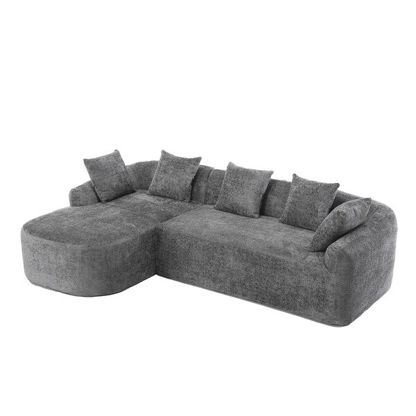 L-Shape Floor Sectional Sofa, Living Room Lounge Recliner Couch