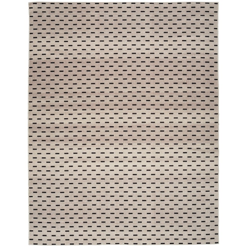 Nourison Washables Indoor Cream Geometric Area Rug - 8' x 10' - Black/Cream - Rectangle
