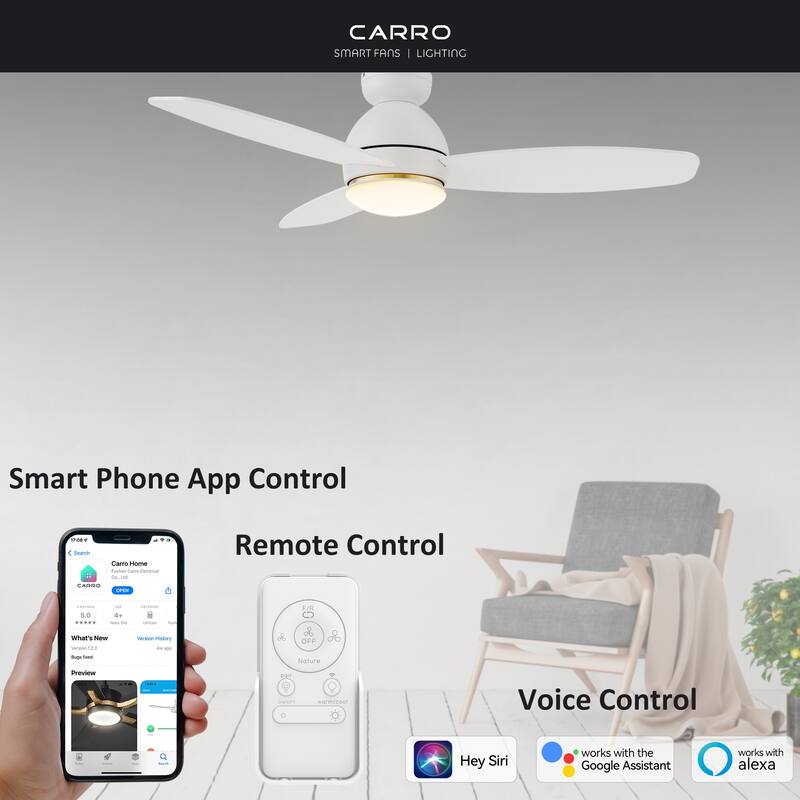 CARRO Quest 48" Smart Ceiling Fan with Light and Remote Control