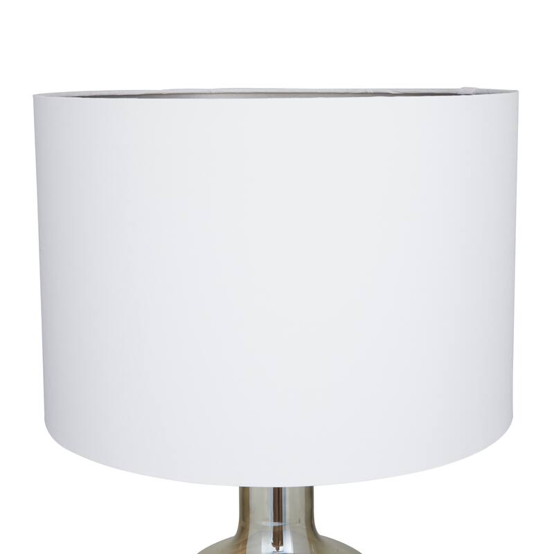Champagne Glass Room Table Lamp with Drum Shade - 17 x 17 x 27