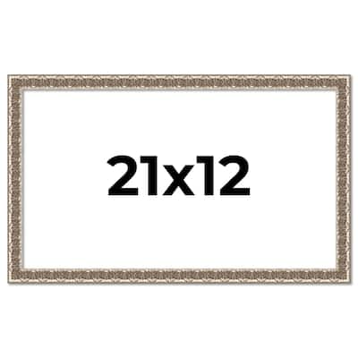 21x12 Frame Silver Versailles Ornate Solid Wood Picture Frame | 1 Inch