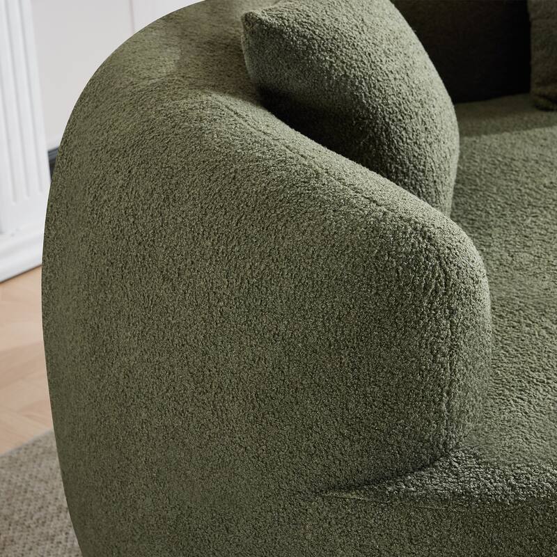 Curved Loveseat Full Compression Sponge Sofa,for Small Spaces & Apartments