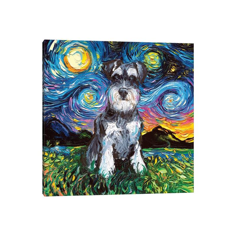 iCanvas "Schnauzer Night" by Aja Trier Canvas Print