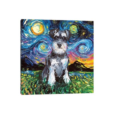 iCanvas "Schnauzer Night" by Aja Trier Canvas Print
