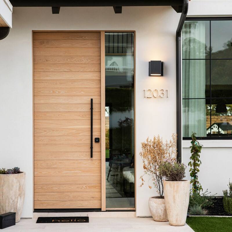 2-Light Matte Black LED Outdoor Wall Sconce