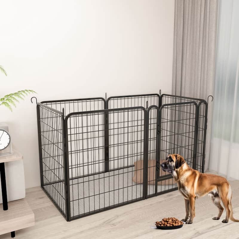 Heavy Duty Metal Dog Playpen with Door and 6 to 16 Panels for Indoor Outdoor