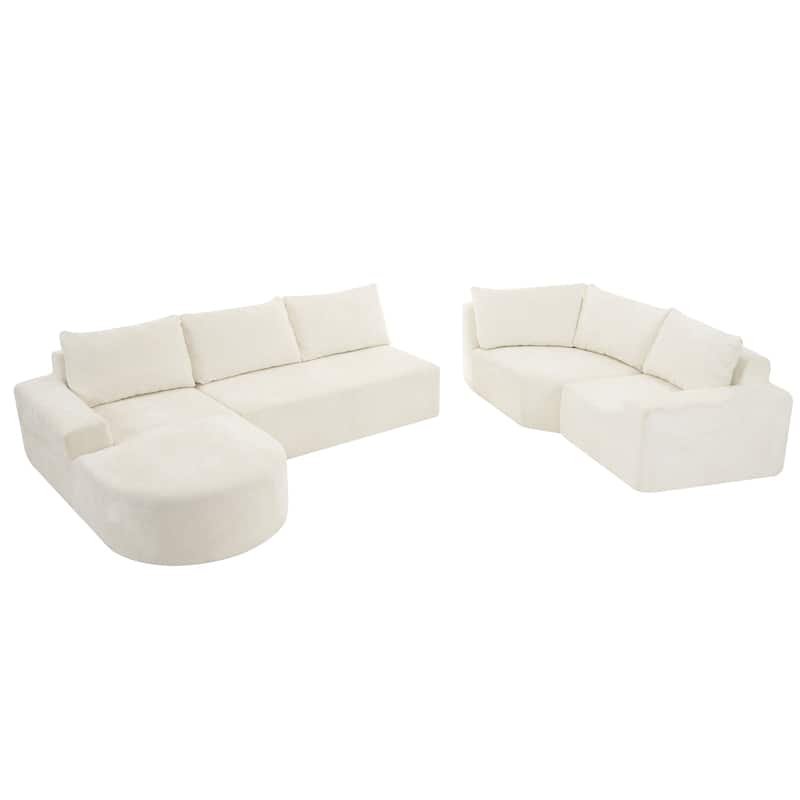 139" Chenille Modular Cloud Sectional Sofa with Deep Seating, Pocket Spring Support, and 5-Piece U-Shaped Configuration