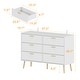 preview thumbnail 20 of 28, Modern 6-Drawer Dresser with Gold Legs and Handles, 47.2" Wide Mid-Century Bedroom Dresser Chest