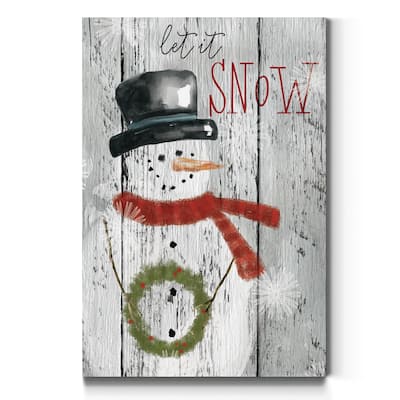 Let it Snow Snowman-Premium Gallery Wrapped Canvas - Ready to Hang